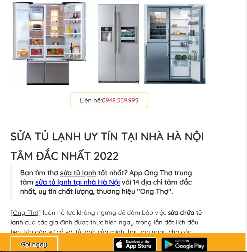 30 Địa Chỉ Sửa Tủ Lạnh Side By Side Tại Nhà App Ong Thợ