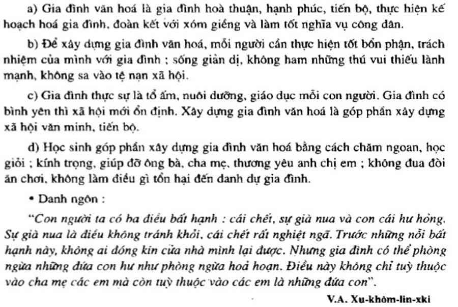 Hướng dẫn Soạn Bài 9: Xây dựng gia đình văn hóa sgk GDCD 7 - Kiến Thức Cho Người lao Động Việt Nam