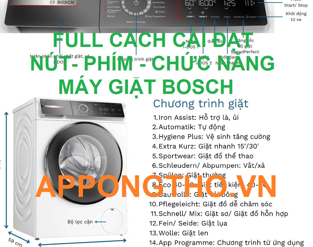 10 Trung tâm bảo hành máy giặt Bosch ủy quyền