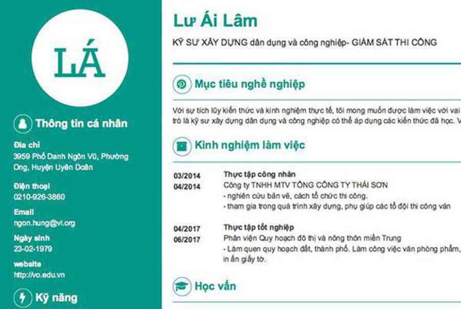 Download mẫu CV tiếng Việt đẹp, tạo ấn tượng với nhà tuyển dụng - Kiến Thức Cho Người lao Động Việt Nam