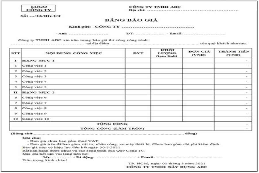 Tải mẫu bảng báo giá sản phẩm, dịch vụ đẹp gửi khách hàng bản Word - https://laodongdongnai.vn - Kiến Thức Cho Người lao Động Việt Nam