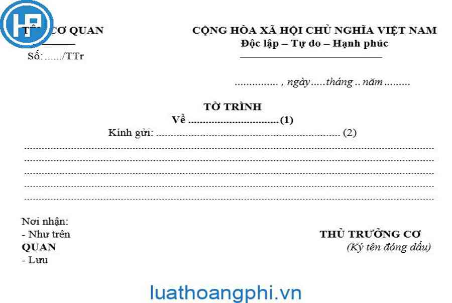 Mẫu Tờ trình xin kinh phí mới nhất năm 2022 - Kiến Thức Cho Người lao Động Việt Nam